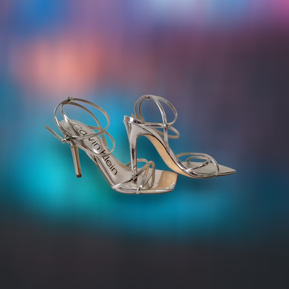 Calvin Klein Silver Women's Sandals Size 8. See Pics - Picture 5 of 9